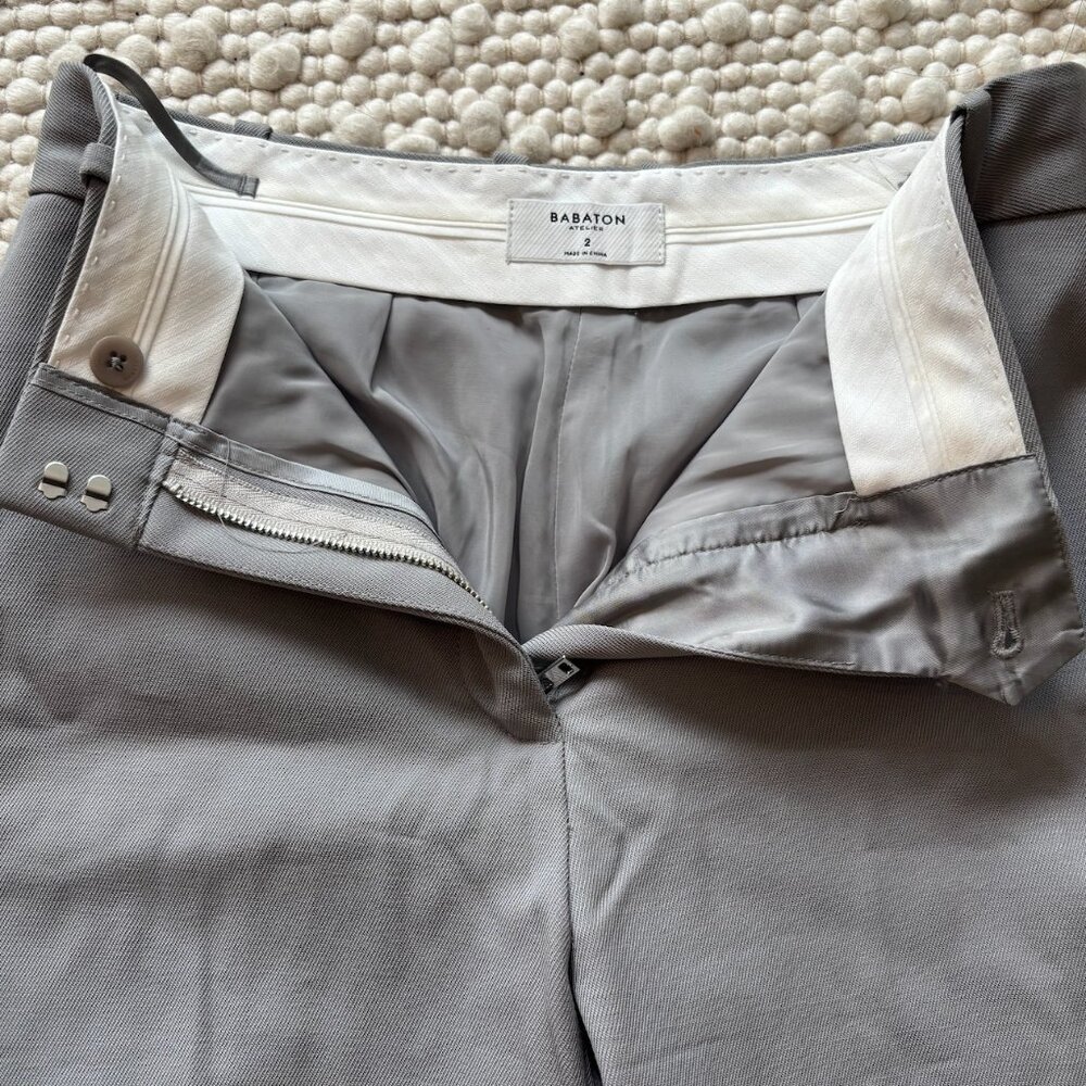 Babaton atelier grey straight leg dress pants